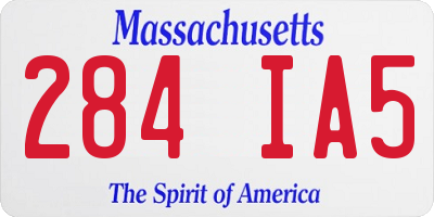 MA license plate 284IA5
