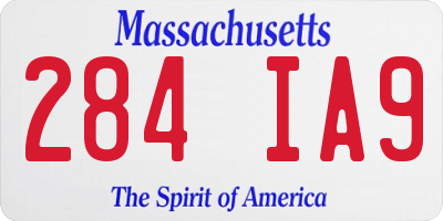 MA license plate 284IA9