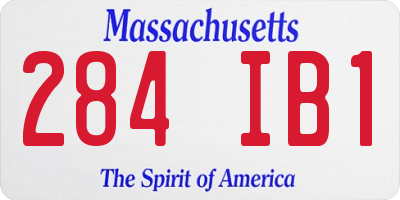 MA license plate 284IB1