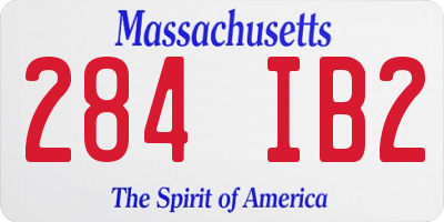 MA license plate 284IB2