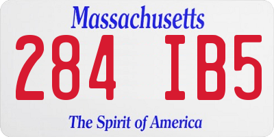 MA license plate 284IB5