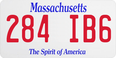 MA license plate 284IB6