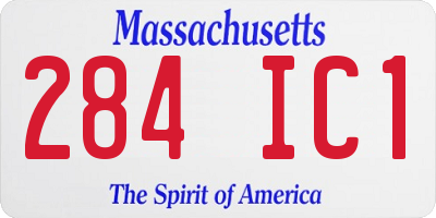 MA license plate 284IC1
