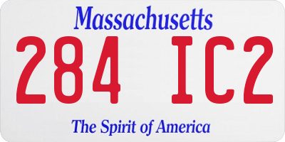 MA license plate 284IC2