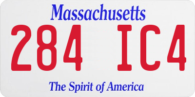 MA license plate 284IC4