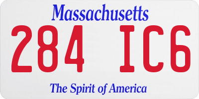 MA license plate 284IC6