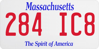MA license plate 284IC8