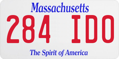 MA license plate 284ID0