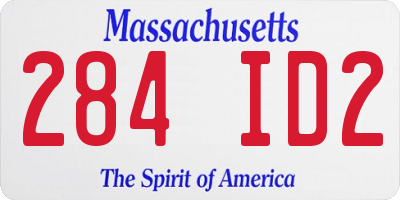 MA license plate 284ID2