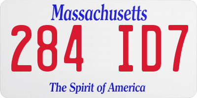 MA license plate 284ID7