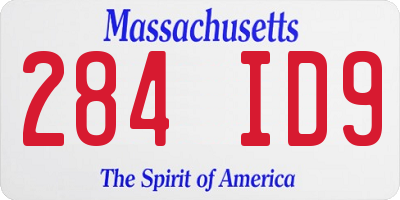MA license plate 284ID9