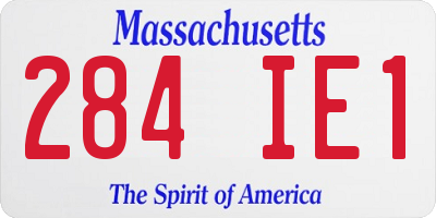 MA license plate 284IE1