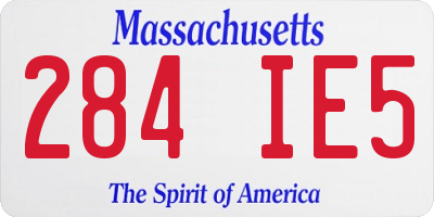 MA license plate 284IE5