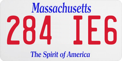MA license plate 284IE6