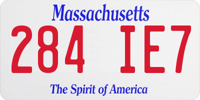 MA license plate 284IE7