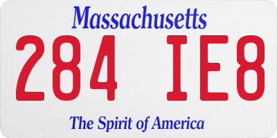 MA license plate 284IE8