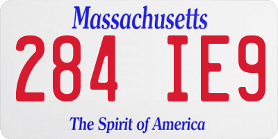 MA license plate 284IE9