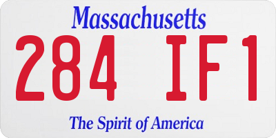MA license plate 284IF1