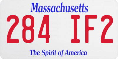 MA license plate 284IF2