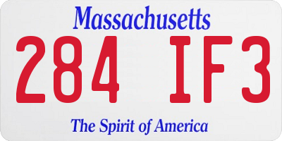 MA license plate 284IF3