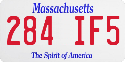 MA license plate 284IF5