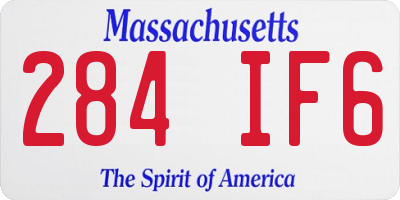 MA license plate 284IF6