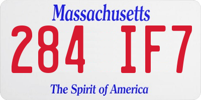 MA license plate 284IF7