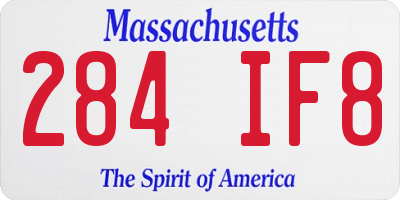 MA license plate 284IF8