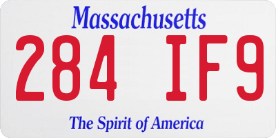 MA license plate 284IF9