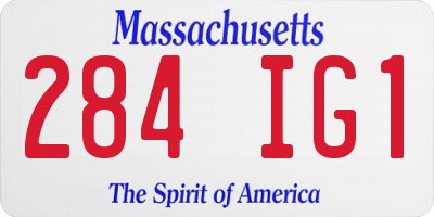 MA license plate 284IG1