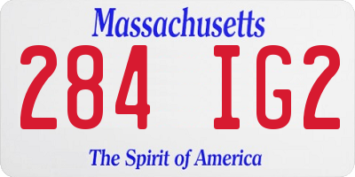 MA license plate 284IG2
