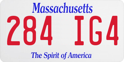 MA license plate 284IG4