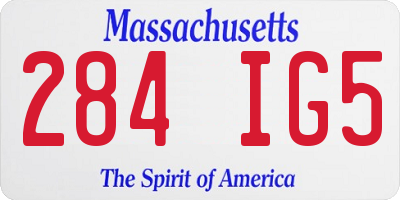 MA license plate 284IG5