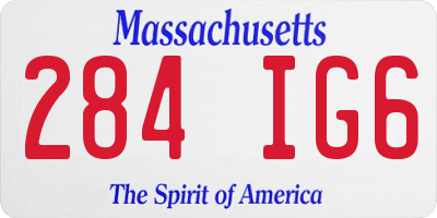 MA license plate 284IG6