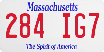 MA license plate 284IG7