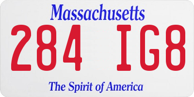 MA license plate 284IG8