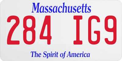 MA license plate 284IG9