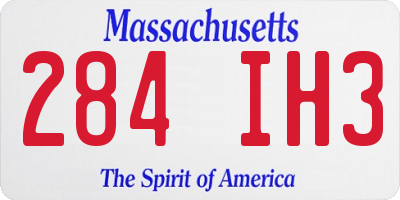 MA license plate 284IH3
