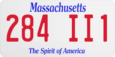 MA license plate 284II1