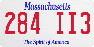 MA license plate 284II3