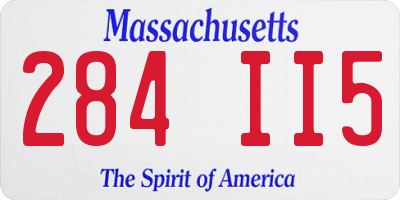 MA license plate 284II5