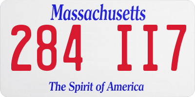 MA license plate 284II7