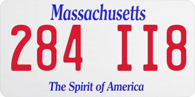 MA license plate 284II8