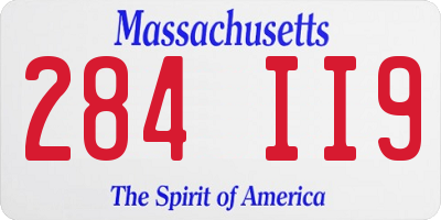 MA license plate 284II9