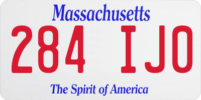 MA license plate 284IJ0