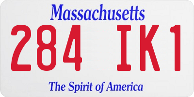 MA license plate 284IK1