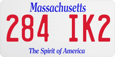 MA license plate 284IK2