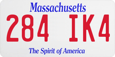 MA license plate 284IK4