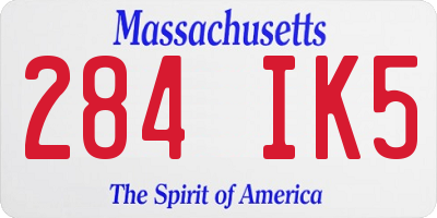 MA license plate 284IK5