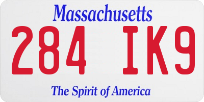 MA license plate 284IK9